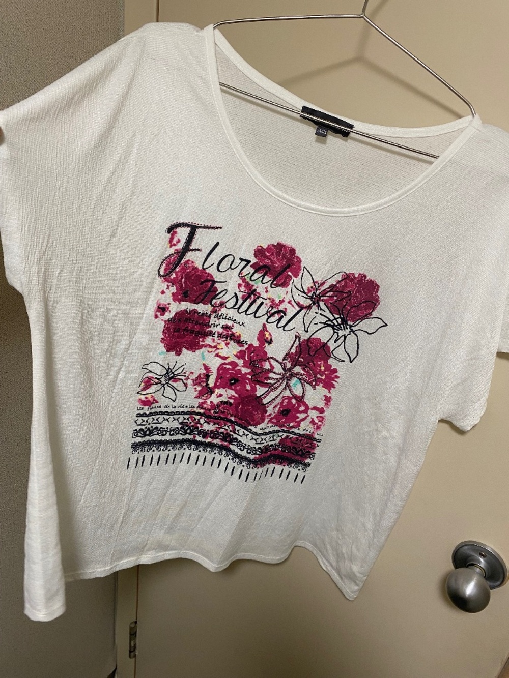 White Floral Blouse | 2XL | Lightweight Flowy Top